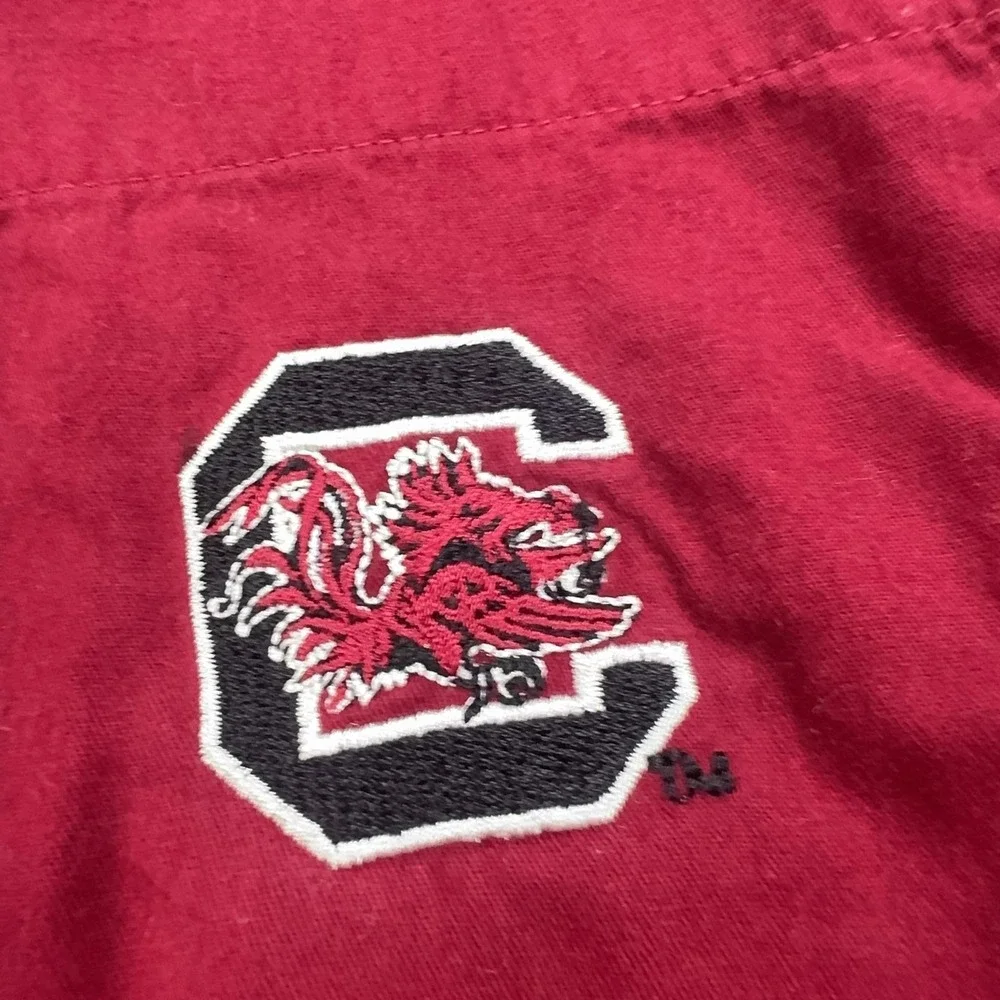 South Carolina Gamecocks Shirt Mens Large Red NCAA Football Three Square Cotton